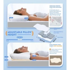 Itopfox Osteo Cervical Pillow For Neck Pain Relief, Hollow Design Odorless Memory Foam Pillows With Cooling Case, Orthopedic Bed Pillow For Sleeping 8 Itopfox Osteo Cervical Pillow For Neck Pain Relief, Hollow Design Odorless Memory Foam Pillows With Cooling Case, Orthopedic Bed Pillow For Sleeping -Kid's Home GUEST 3ad5a405 df69 4ea1 827b bd64d95b52ce