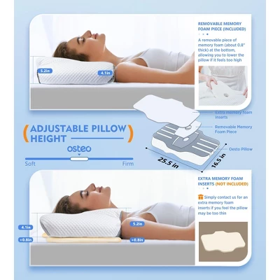 Itopfox Osteo Cervical Pillow For Neck Pain Relief, Hollow Design Odorless Memory Foam Pillows With Cooling Case, Orthopedic Bed Pillow For Sleeping 3 Itopfox Osteo Cervical Pillow For Neck Pain Relief, Hollow Design Odorless Memory Foam Pillows With Cooling Case, Orthopedic Bed Pillow For Sleeping - Image 3