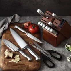 Itopfox German Stainless Steel Kitchen Knife Block Set With Built-in Sharpener, 15-Piece Cutlery Set For Professional And Home Use 9 Itopfox German Stainless Steel Kitchen Knife Block Set With Built-in Sharpener, 15-Piece Cutlery Set For Professional And Home Use -Kid's Home GUEST 3ae539af d195 4293 919e 03967361a7e3