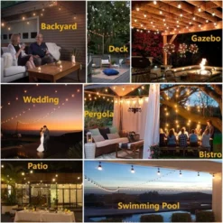 Itopfox Outdoor LED String Lights 100FT Heavy-Duty Patio Lights With 32 Dimmable Shatterproof Bulbs For Gazebo Pergola Bistro 7 Itopfox Outdoor LED String Lights 100FT Heavy-Duty Patio Lights With 32 Dimmable Shatterproof Bulbs For Gazebo Pergola Bistro -Kid's Home GUEST 3b21a792 60f2 4eb8 92f1 0c51965dd1bf