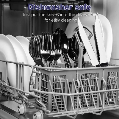 Itopfox Steak Knives Set Of 16 With Serrated Stainless Steel Blades, Triple Rivet Handles, Dishwasher Safe For Home, Restaurant, Parties 3 Itopfox Steak Knives Set Of 16 With Serrated Stainless Steel Blades, Triple Rivet Handles, Dishwasher Safe For Home, Restaurant, Parties - Image 3