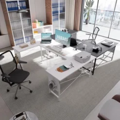 Itopfox U-Shaped Computer Desk With Power Outlets & USB Ports, Spacious Corner Workstation For Home Office & Gaming -Kid's Home GUEST 3de013b9 e352 481a 97aa fe62ac96aaff