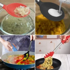 Itopfox Silicone Spatula And Cooking Spoon Set, 5-Pack Non-Stick Kitchen Utensils With Heat Resistant Stainless Steel Handle, Solid & Slotted Spoons -Kid's Home GUEST 3e4bd4fe b915 4169 982a e76ab0d3b34d