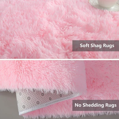 Itopfox Shag Area Rug For Bedroom And Living Room, Ultra Soft Fluffy Indoor Carpet For Dorm, Nursery, Kids And Girls Room Decor In Pink 2 Itopfox Shag Area Rug For Bedroom And Living Room, Ultra Soft Fluffy Indoor Carpet For Dorm, Nursery, Kids And Girls Room Decor In Pink - Image 2