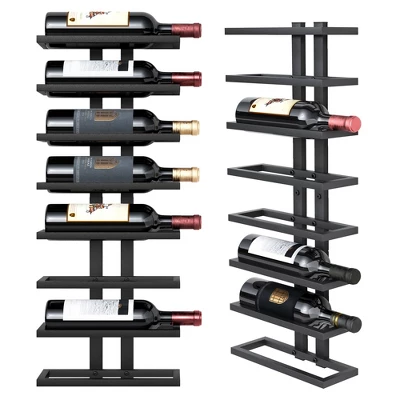 Itopfox 8-Tier Wall Mount Wine Rack For Bottles Display And Storage, Hanging Organizer For Living Room, Dining Room, Wine Cellar, Bar, Black 9 Itopfox 8-Tier Wall Mount Wine Rack For Bottles Display And Storage, Hanging Organizer For Living Room, Dining Room, Wine Cellar, Bar, Black - Image 9
