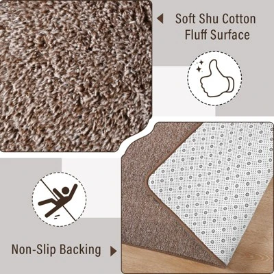 Itopfox Soft Modern Memory Foam Washable Indoor Rug, Non Slip Low Pile Carpet For Living Room, Bedroom, Kids Nursery, Dorm, Home Decor In Brown 3 Itopfox Soft Modern Memory Foam Washable Indoor Rug, Non Slip Low Pile Carpet For Living Room, Bedroom, Kids Nursery, Dorm, Home Decor In Brown - Image 3