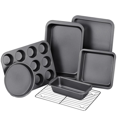 Itopfox 7-Piece Nonstick Bakeware Set With Round & Square Cake Pan, Loaf Pan, Muffin Pan, Cookie Sheet, Roast Pan, Cooling Rack 7 Itopfox 7-Piece Nonstick Bakeware Set With Round & Square Cake Pan, Loaf Pan, Muffin Pan, Cookie Sheet, Roast Pan, Cooling Rack - Image 7