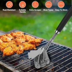 Itopfox Grill Brush With Scraper, BBQ Grill Brush With Handle, Stainless Steel Grill Grate Cleaner, Safe Grill Accessories For Grill/Smoker/Gas, Etc. -Kid's Home GUEST 400ecbb2 0b5f 4937 b0d6 d666a821872c