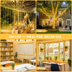 Itopfox 200 LED Warm White String Lights, 66ft Connectable Indoor Outdoor Twinkle Fairy Lights For Bedroom, Wedding, Tree, Yard, Patio, Classroom 11 Itopfox 200 LED Warm White String Lights, 66ft Connectable Indoor Outdoor Twinkle Fairy Lights For Bedroom, Wedding, Tree, Yard, Patio, Classroom -Kid's Home GUEST 40124a3a 13eb 4e9b a4d6 6a69ddb35c06