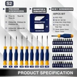 Itopfox Magnetic Screwdriver Set 66-Piece, S2 Alloy Steel, Includes Slotted/Phillips/Torx Mini Precision Screwdrivers, Replaceable Bits With Toolbox -Kid's Home GUEST 40461c5f c136 4ca2 a6c5 41a3c5e1481c
