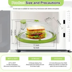 Itopfox Microwave Splatter Cover With Steamer, Clear Lid For Food, Kitchen Accessories For Microwave Oven, Green 11 Itopfox Microwave Splatter Cover With Steamer, Clear Lid For Food, Kitchen Accessories For Microwave Oven, Green -Kid's Home GUEST 4091cb22 b2d8 4de2 a4a3 eccffc6fafa8