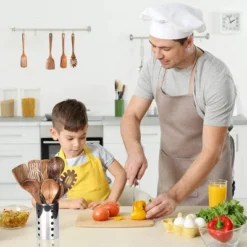 Itopfox 10-Piece Wooden Kitchen Utensil Set - Teak Wood Spoons, Spatulas, Ladle For Non-Stick Cookware, Cooking Tools With Hanging Holes 9 Itopfox 10-Piece Wooden Kitchen Utensil Set - Teak Wood Spoons, Spatulas, Ladle For Non-Stick Cookware, Cooking Tools With Hanging Holes -Kid's Home GUEST 410cef46 2559 44f6 a462 f1b8b4144efc