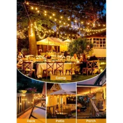 Itopfox Outdoor LED String Lights With 13 Plastic Edison Bulbs, Plug-in, Waterproof Connectable Hanging Light For Backyard Porch Balcony Party Decor 16 Itopfox Outdoor LED String Lights With 13 Plastic Edison Bulbs, Plug-in, Waterproof Connectable Hanging Light For Backyard Porch Balcony Party Decor -Kid's Home GUEST 41318b5b 332d 4f19 a255 2abda44cbf97