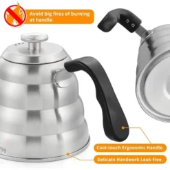 Itopfox Pour Over Coffee Kettle With Thermometer - Premium Stainless Steel Gooseneck Tea Kettle For Drip Coffee, French Press And Tea Works On Stove -Kid's Home GUEST 41b286ae 1332 430c a511 140ae35fb416