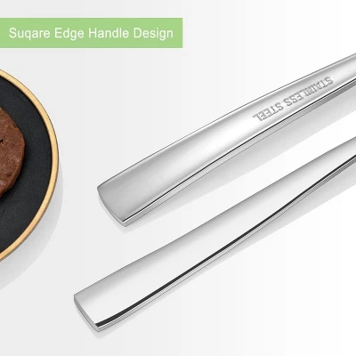 Itopfox Silverware Set For 2, 10-Piece Stainless Steel Flatware Cutlery Set, Square Edge Kitchen Utensil With Knives, Forks, Spoons, Dishwasher Safe 7 Itopfox Silverware Set For 2, 10-Piece Stainless Steel Flatware Cutlery Set, Square Edge Kitchen Utensil With Knives, Forks, Spoons, Dishwasher Safe - Image 7