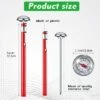 Itopfox 6 Pcs Stainless Steel Kitchen Thermometer With Long Stem For Oven Probe Meat Grill BBQ Cooking Chocolate Water Milk Frothing (Red)