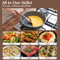 Itopfox Nonstick Skillet With Lid, Deep Frying Pan, Saute Pan, Stay-cool Handle, Healthy Stone Cookware, Induction Compatible 15 Itopfox Nonstick Skillet With Lid, Deep Frying Pan, Saute Pan, Stay-cool Handle, Healthy Stone Cookware, Induction Compatible -Kid's Home GUEST 42024b8c c5ce 4e9f a1e8 f252854e7f72