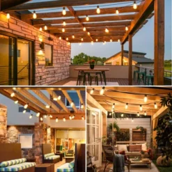 Itopfox 96FT LED Outdoor String Lights, Waterproof Patio Lights With 30+2 Dimmable Shatterproof Edison Hanging Bulbs For Backyard Party-Black -Kid's Home GUEST 42c22fb8 b212 4a59 a2ed bc791591419e