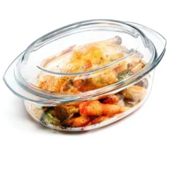 Itopfox Oval Glass Casserole Dish With Lid, Microwave & Oven Safe Bakeware, Covered Glass Dish For Baking & Cooking, 3.5L Capacity -Kid's Home GUEST 43105e24 6690 4775 8dc6 8b94414f193d