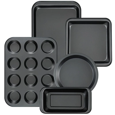 Itopfox Kitchen 5-Piece Nonstick Bakeware Set With Round & Square Cake Pans, Muffin Pan, Loaf Pan, Roast Pan For Baking 8 Itopfox Kitchen 5-Piece Nonstick Bakeware Set With Round & Square Cake Pans, Muffin Pan, Loaf Pan, Roast Pan For Baking - Image 8