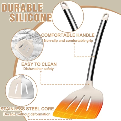 Itopfox 34-Piece Silicone Kitchen Utensil Set For Nonstick Cookware With Stainless Steel Handles, Includes Spatulas, Spoons, Tongs, & Cooking Tools 5 Itopfox 34-Piece Silicone Kitchen Utensil Set For Nonstick Cookware With Stainless Steel Handles, Includes Spatulas, Spoons, Tongs, & Cooking Tools - Image 5