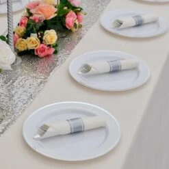 Itopfox 100 Pack Pre Rolled Silver Plastic Silverware Set With Napkins, Disposable Wrapped Heavy Duty Cutlery Set For Wedding Birthday Party -Kid's Home GUEST 441d45d1 5f9f 4d06 aab9 8909d20089e4