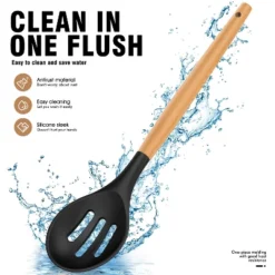 Itopfox Silicone Cooking Utensils Set With Wooden Handles, Heat Resistant Kitchen Tools For Non-Stick Cookware Includes Spatulas, Ladle, Whisk, Tongs 13 Itopfox Silicone Cooking Utensils Set With Wooden Handles, Heat Resistant Kitchen Tools For Non-Stick Cookware Includes Spatulas, Ladle, Whisk, Tongs -Kid's Home GUEST 44dac8be fea5 4e21 a31d 6bbcd33a4cc7