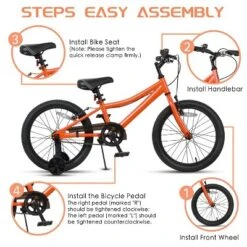 Itopfox Retro Style Kids Bike For Boys And Girls, High Carbon Steel Bicycle With Adjustable Handlebars And Seat, Dual V-Brakes, Kickstand