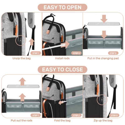 Itopfox Large Diaper Backpack With Changing Station, Multifunctional Baby Bag For Essentials, Ideal Shower Gift 3 Itopfox Large Diaper Backpack With Changing Station, Multifunctional Baby Bag For Essentials, Ideal Shower Gift - Image 3