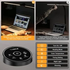 Itopfox LED Desk Lamp With Wireless Remote - Adjustable Gooseneck Architect Light For Office, Home, Study, Drafting, 5 Color Temp & Brightness Levels -Kid's Home GUEST 464fbf5a 25c5 4443 864d 7e817773dc60