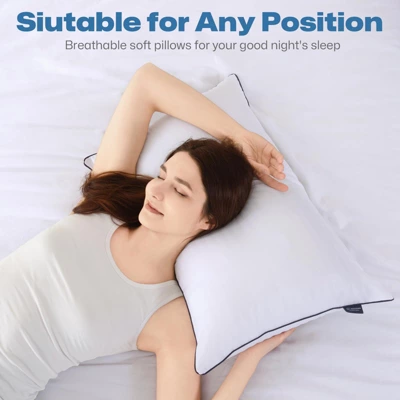 Itopfox Standard Size Pillows Set Of 4 - Cooling Supportive Hotel Pillows With Premium Soft Down Alternative Fill For Side Stomach And Back Sleepers 3 Itopfox Standard Size Pillows Set Of 4 - Cooling Supportive Hotel Pillows With Premium Soft Down Alternative Fill For Side Stomach And Back Sleepers - Image 3