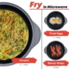 Itopfox Microwave Frying Pan Skillet With Lid, Grill & Crisper Pan For Fry, Sizzle, Brown Foods In Microwave, Cookware For Grilling, Reheating