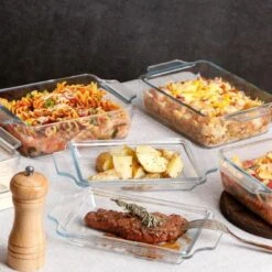 Itopfox Set Of 2 Glass Casserole Dishes With Lids, Oven Safe Rectangular Baking Dishes For Cooking, Roasting, And Serving Meals -Kid's Home GUEST 472de71a 2454 481b bb8b 5c37d2a36fc8