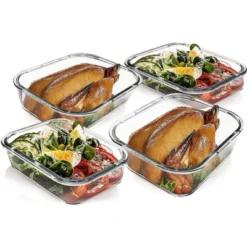 Itopfox Extra Large Glass Food Storage And Baking Containers Set With Airtight Lids, Microwave, Oven, Freezer And Dishwasher Safe -Kid's Home GUEST 47deaab8 d898 4b8f b762 f8d5868ab246