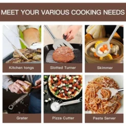 Itopfox 33-Piece Silicone Cooking Utensil Set With Stainless Steel Handles - Non-Stick Kitchen Tools Including Turner Ladle Whisk, Spatula, And More -Kid's Home GUEST 47fcd5fb 468d 45f5 b714 6e7a68fa91cd