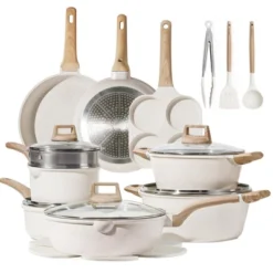 Itopfox 21-Piece Nonstick Cookware Set, White Granite Induction Pots And Pans With Frying Pans & Saucepans (PFOS, PFOA Free) 17 Itopfox 21-Piece Nonstick Cookware Set, White Granite Induction Pots And Pans With Frying Pans & Saucepans (PFOS, PFOA Free) -Kid's Home GUEST 4913e086 d5bb 488a ac34 3ba5b70247fc