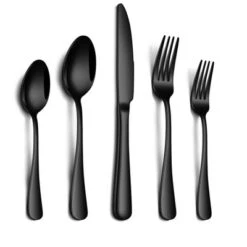 Itopfox 20-Piece Black Stainless Steel Flatware Set For 4, Includes Knives, Forks, Spoons, Mirror Polished, Dishwasher Safe, Food Grade Cutlery Set 13 Itopfox 20-Piece Black Stainless Steel Flatware Set For 4, Includes Knives, Forks, Spoons, Mirror Polished, Dishwasher Safe, Food Grade Cutlery Set -Kid's Home GUEST 49b16cec 2dfc 44a5 a3c8 be9b2eaed0e6