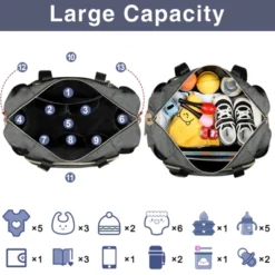 Itopfox Large Diaper Tote Bag With Changing Pad & Pacifier Case, Multi-Pocket Travel Baby Bag For Hospital & Maternity -Kid's Home GUEST 4a2e1600 f666 4197 90fa 2aa10e423f30