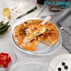 Itopfox Round Glass Casserole Dish With Lid, 4QT Large Microwave Safe Bowl For Cooking, Baking, And Serving, Dishwasher Safe -Kid's Home GUEST 4a7d1079 88ab 46ca b446 e49c1019edb5