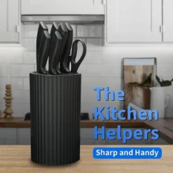 Itopfox 8-Piece Kitchen Knife Set With Block, Sharp Anti-Rust Stainless Steel Knives For Chef Santoku Bread Utility, Paring, Shears, Ergonomic Handle -Kid's Home GUEST 4ab22f73 5b60 423e 87f1 a0cc20889701