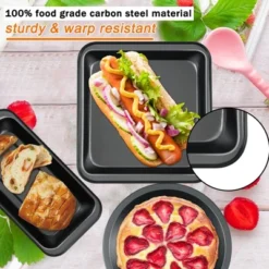 Itopfox Kitchen 5-Piece Nonstick Bakeware Set With Round & Square Cake Pans, Muffin Pan, Loaf Pan, Roast Pan For Baking 12 Itopfox Kitchen 5-Piece Nonstick Bakeware Set With Round & Square Cake Pans, Muffin Pan, Loaf Pan, Roast Pan For Baking -Kid's Home GUEST 4b1cefee 6391 4c13 8e66 298f8b8831fc
