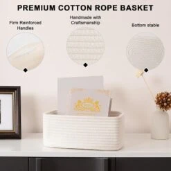 Itopfox 4 Pack Small Woven Storage Baskets For Organizing, Mini Rope Bins For Towels, Cute Decorative Closet Organizer, Baby Nursery, Gift Baskets -Kid's Home GUEST 4c1038f4 f1c2 410f 86d8 ee69b2303825