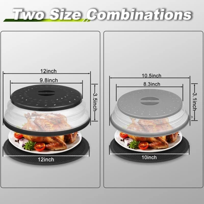 Itopfox Microwave Food Cover And Mat, Large Vented Collapsible Splatter Guard Dish Plate Lid & Silicone Round Kitchen Mat, 4 In 1 4 Itopfox Microwave Food Cover And Mat, Large Vented Collapsible Splatter Guard Dish Plate Lid & Silicone Round Kitchen Mat, 4 In 1 - Image 4