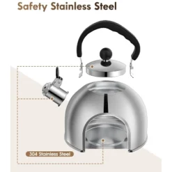 Itopfox Stainless Steel Tea Kettle For Stove Top With Efficient Heating, Audible Whistle & Safe Handle - 2 Quart Camping Kettle -Kid's Home GUEST 4e680113 66f8 414b 8cc3 2bcb04e5f451
