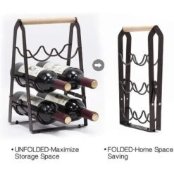 Itopfox Wine Rack, 6 Bottle Wooden Countertop Free Standing Shelf, 3 Tier Bottle Holder Stand For Home Bar Tabletop, Kitchen Storage -Kid's Home GUEST 4ee1ed4e a91c 4e42 99c5 b745ee09428e