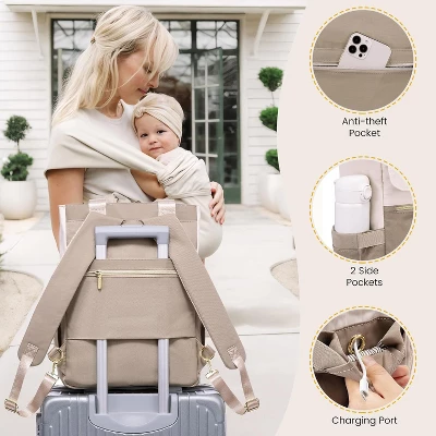 Itopfox Large Capacity Diaper Bag Backpack With Insulated Pockets, Changing Pad, Pacifier Case, And Anti-Theft Laptop Compartment For Women And Men 5 Itopfox Large Capacity Diaper Bag Backpack With Insulated Pockets, Changing Pad, Pacifier Case, And Anti-Theft Laptop Compartment For Women And Men - Image 5