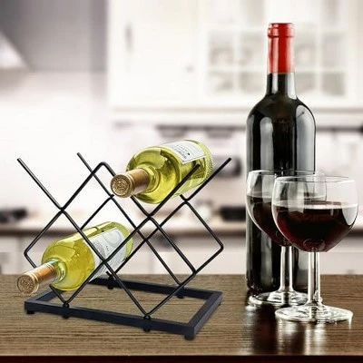 Itopfox Small Wine Rack Countertop, 5-Bottle Metal Holder For Home Kitchen Bar, Tabletop Storage For Cabinet Pantry 6 Itopfox Small Wine Rack Countertop, 5-Bottle Metal Holder For Home Kitchen Bar, Tabletop Storage For Cabinet Pantry - Image 6