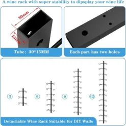 Itopfox 2 Pack Wall Mounted Wine Rack For 24 Bottles, Detachable Wine Storage Organizer Display Holder For Kitchen, Dining Room, Bar, Wine Cellar 12 Itopfox 2 Pack Wall Mounted Wine Rack For 24 Bottles, Detachable Wine Storage Organizer Display Holder For Kitchen, Dining Room, Bar, Wine Cellar -Kid's Home GUEST 4f598d05 0596 49c3 8f3d 13377e416b54