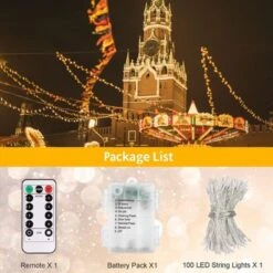 Itopfox 33Ft 100 LED Fairy Lights Warm White Outdoor String Lights With Remote Dimmable Timer 8 Modes For Wedding Party Garden Decoration -Kid's Home GUEST 4f7996ce 8f65 4b86 bc7e 2e31bd8ca86a