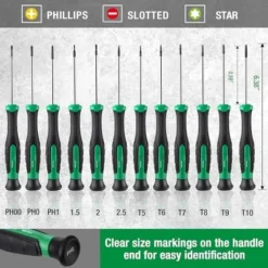 Itopfox 12-Piece Mini Screwdriver Set With Magnetic Tips, Includes Slotted, Phillip, And Star Screwdrivers, Premium Alloy Steel, SureGrip Handle -Kid's Home GUEST 5142d999 7a63 4310 9899 db9e25d0d132